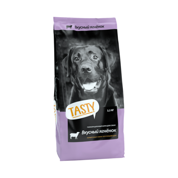 Tasty сухой корм для взрослых собак всех пород с ягненком - 2,2 кг