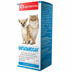 Офтальмосан капли для лечения и профилактики офтальмологических заболеваний бактериальной этиологии у собак и кошек - 15 мл