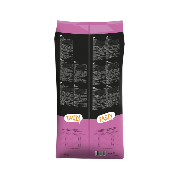 Tasty сухой корм для взрослых собак всех пород, мясной пир - 15 кг   