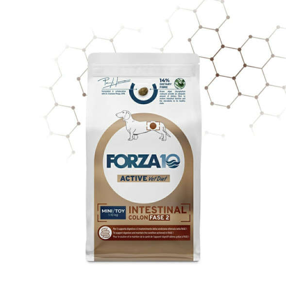Forza10 Active Vet Diet Intestinal Colon Fase 1 сухой корм для собак для снижения нарушений кишечного всасывания при хронических колитах, с ягненком и белым сорго - 1,5 кг