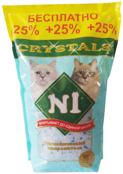 N1 Crystals наполнитель силикагелевый - 3,9 л (+25% бесплатно)