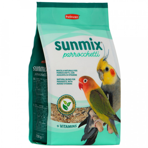 Padovan Sunmix Parrocchetti комплексный основной корм для средних попугаев - 750 г