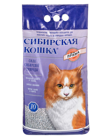 Сибирская Кошка &quot;Прима&quot; комкующийся наполнитель для кошачьего туалета - 10 л (10 кг)