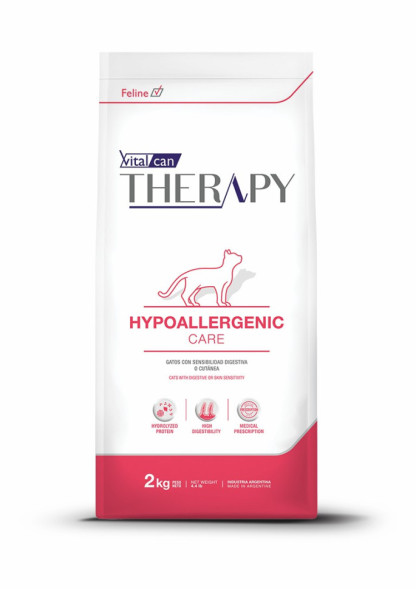 Vitalcan Therapy Feline Hypoallergenic Care сухой корм для взрослых кошек, при аллергии, с рисом и свининой - 2 кг