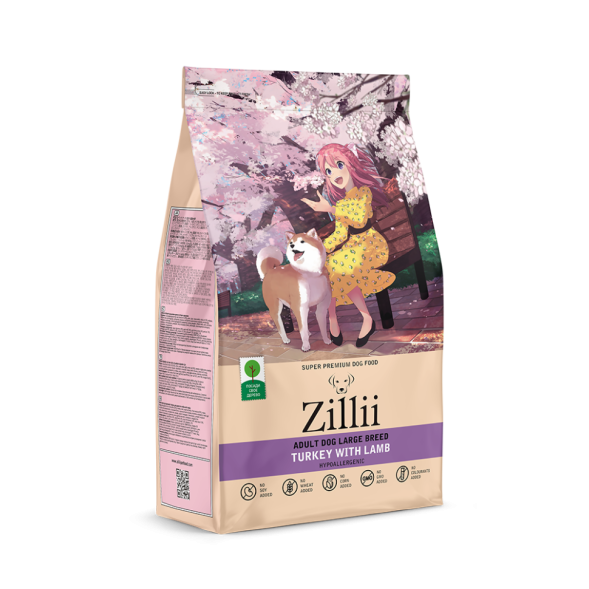 Zillii Adult Dog Large Breed сухой корм для взрослых собак крупных пород с индейкой и ягненком - 3 кг