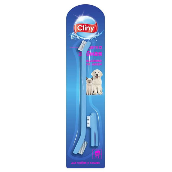 Cliny зубная щетка + массажер для десен, для кошек и собак