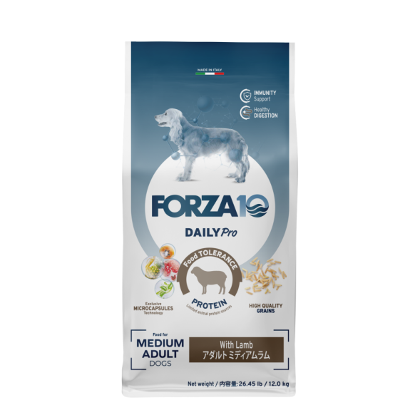 Forza10 DAILYPro Dog Adult Medium сухой монобелковый корм для взрослых собак средних пород с ягненком - 12 кг