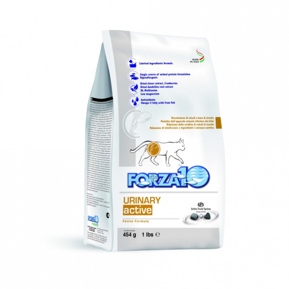 Forza10 Active Urinary сухой корм для взрослых кошек при заболеваниях мочевыводящих путей с рыбой - 454 г