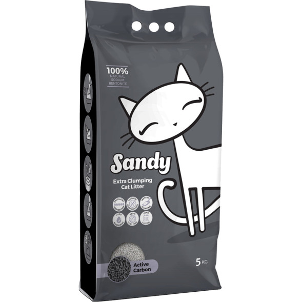 Sandy Active Carbon комкующийся бентонитовый наполнитель с активированным углем - 5 кг