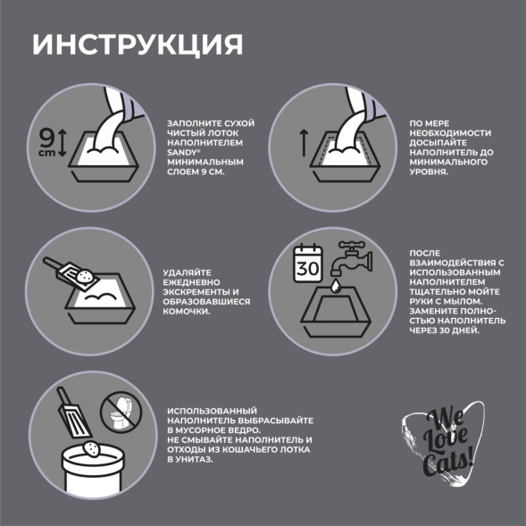 Sandy Active Carbon комкующийся бентонитовый наполнитель с активированным углем - 5 кг