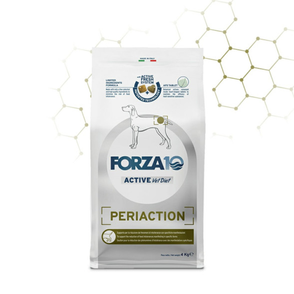 Forza10 Active Vet Diet Periaction сухой корм для взрослых собак всех пород при воспалении параанальных желез, вызванном пищевой аллергией и непереносимостью - 4 кг