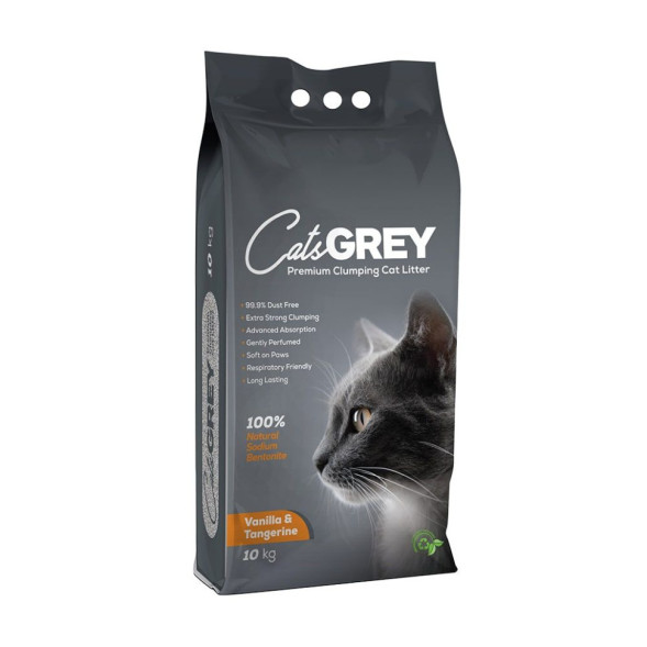 Cat&#039;s Grey Vanilla&amp;Tangerine комкующийся наполнитель с ароматом ванили и танжерина - 10 кг