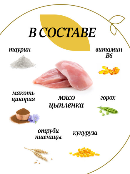 Chat&amp;Chat Adult Indoor Chicken сухой корм для взрослых кошек с цыпленком - 14 кг