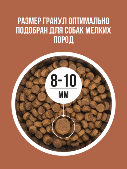 BOWL WOW сухой корм для взрослых собак мелких пород с ягненком, индейкой, рисом и тыквой - 800 г