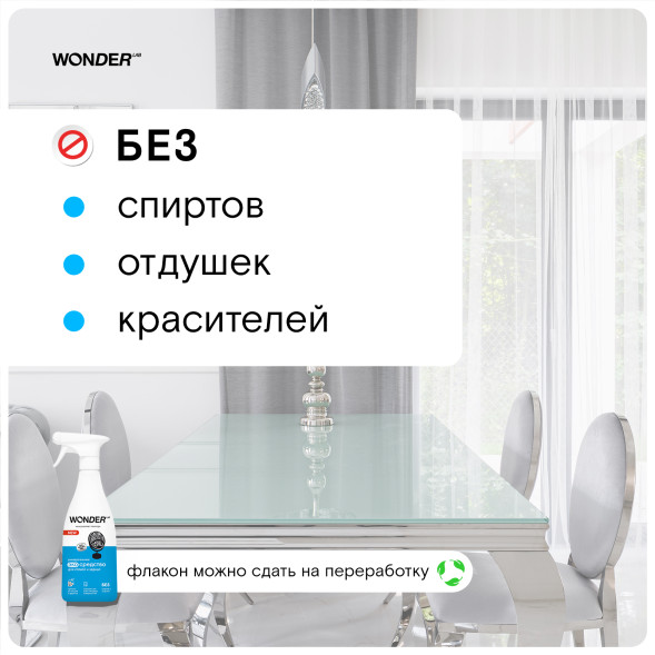 WONDER LAB универсальное экосредство для стёкол и зеркал  - 550 мл