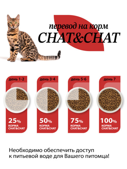 Chat&amp;Chat Adult Gourmand Beef сухой корм для взрослых кошек с говядиной - 2 кг