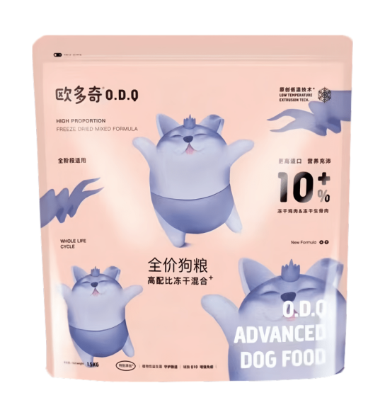 ODQ Puppy &amp; Dog 10% мяса сухой корм с мясным напылением для собак, с курицей и уткой - 1,5 кг