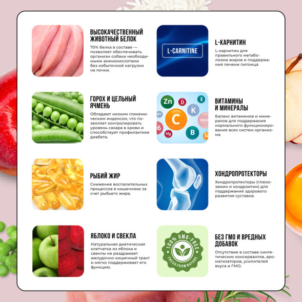 BOWL WOW сухой корм для взрослых собак средних пород с индейкой, рисом и яблоком - 10 кг