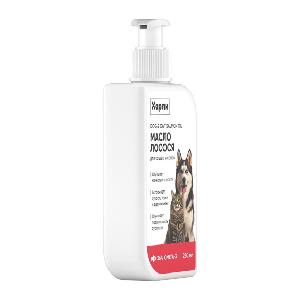 Harly Dog &amp; Cat Salmon Oil масло лососевое для кошек и собак всех пород и возрастов - 250 мл