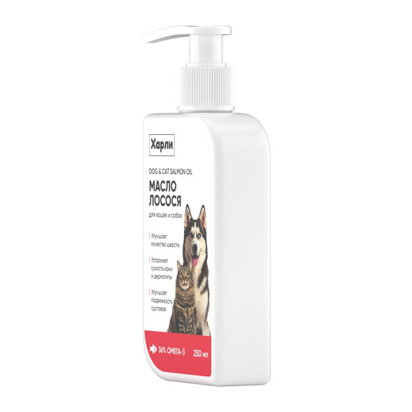 Harly Dog &amp; Cat Salmon Oil масло лососевое для кошек и собак всех пород и возрастов - 250 мл