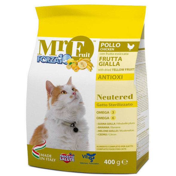 Forza10 Mr. Fruit Gialla Neutered сухой корм для стерилизованных кошек с курицей и желтыми фруктами - 400 г
