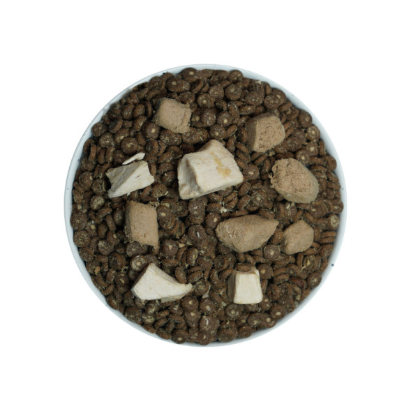 ODQ Puppy &amp; Dog 21% мяса сухой корм с мясным напылением для собак, с курицей и уткой - 1,5 кг