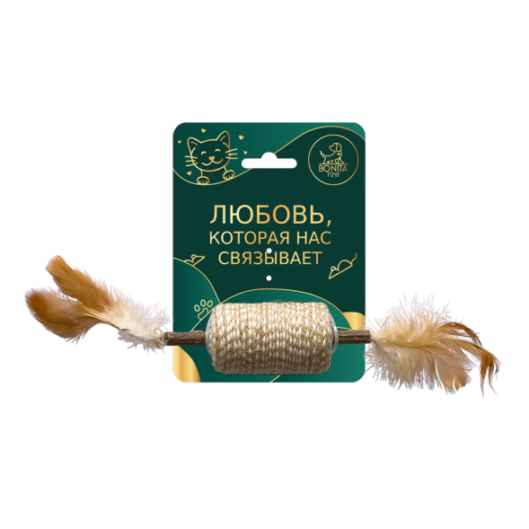 BONITAPET игрушка для кошек Бочка-палка, 12x4 см
