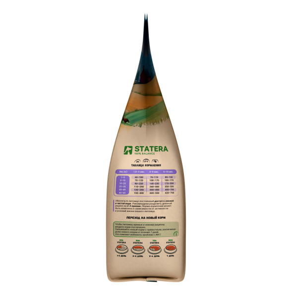 Statera сухой полнорационный корм для щенков всех пород, с индейкой - 2 кг