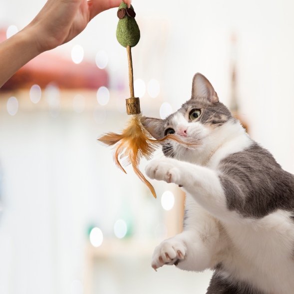 BONITAPET игрушка для кошек Мышка на палочке, 16 см