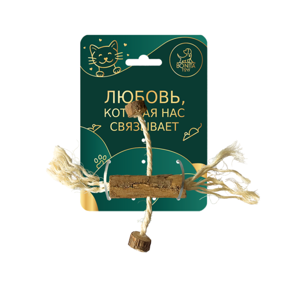 BONITAPET игрушка для кошек Бочка с веревками, 18x6 см