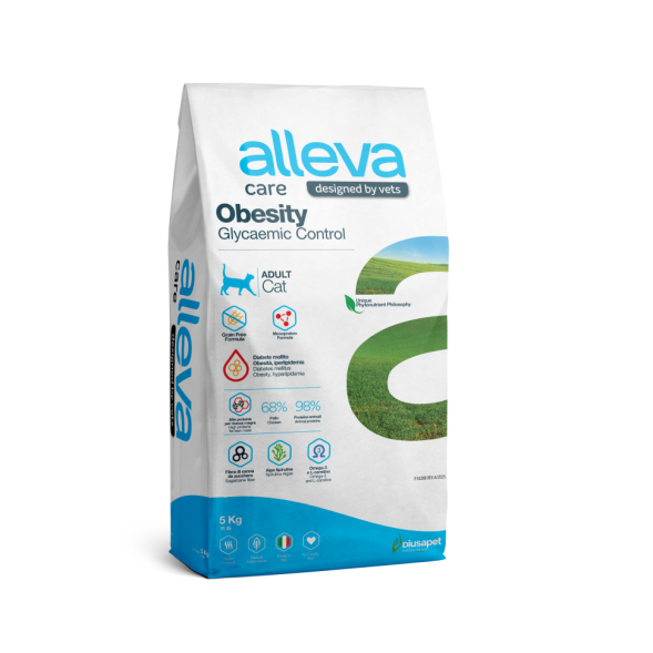 Alleva Care Cat Adult Obesity Glycaemic Control сухой диетический корм для взрослых кошек контроль потребления глюкозы - 5 кг