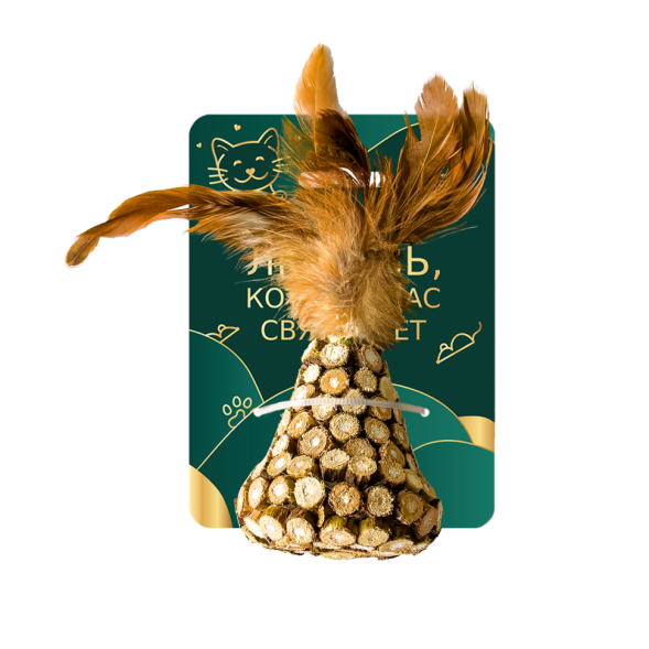 BONITAPET игрушка для кошек Груша с перьями, 7,8 см